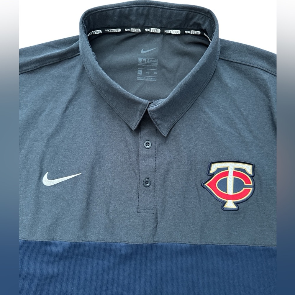 Nike Baseball Men’s Minnesota Twins Polo‎ Shirt Size 3XL Navy Blue Logo Nike MLB